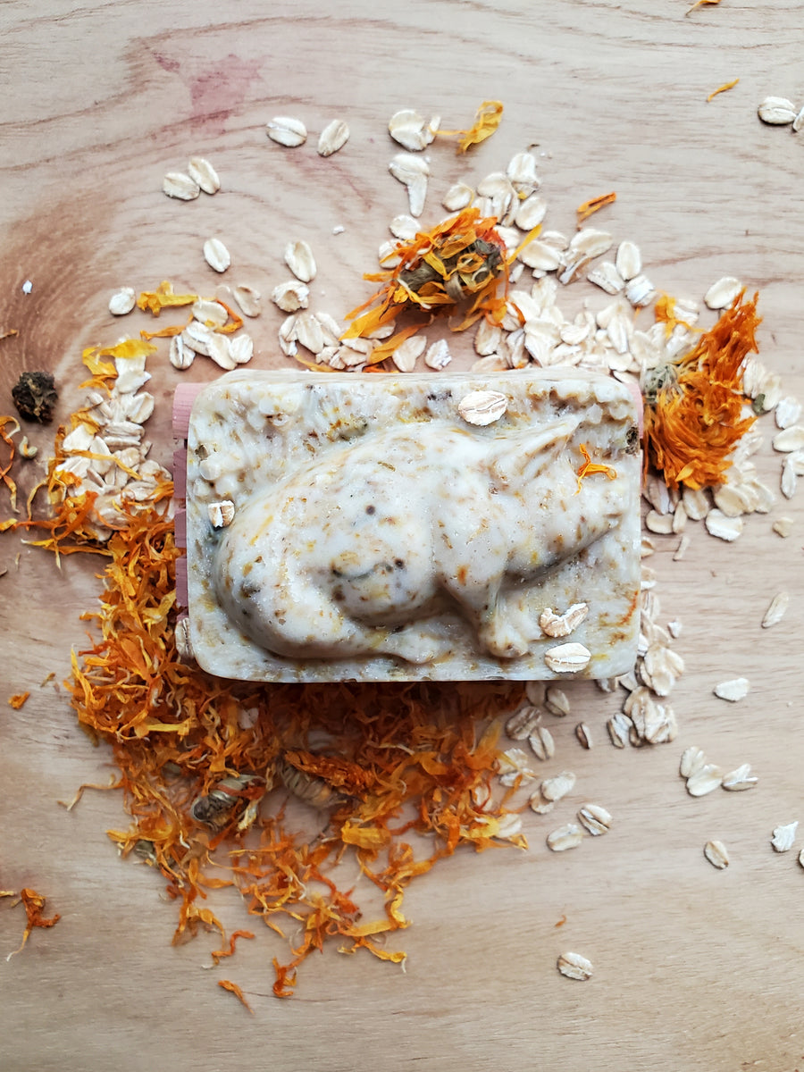 Cold Process Lard Soap: Oat and Herb