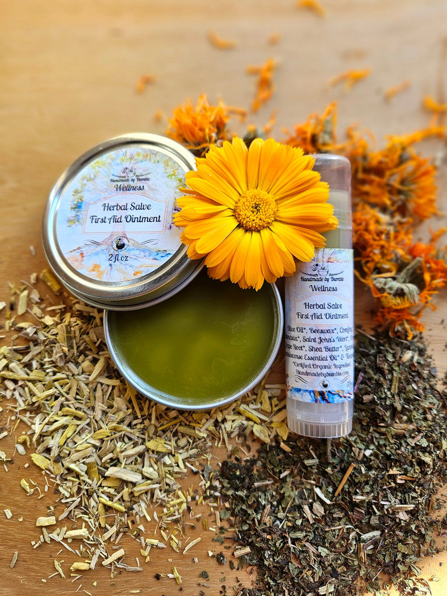 Herbal Salve: First Aid Ointment for Minor Cuts, Scrapes, Eczema and Psorasis