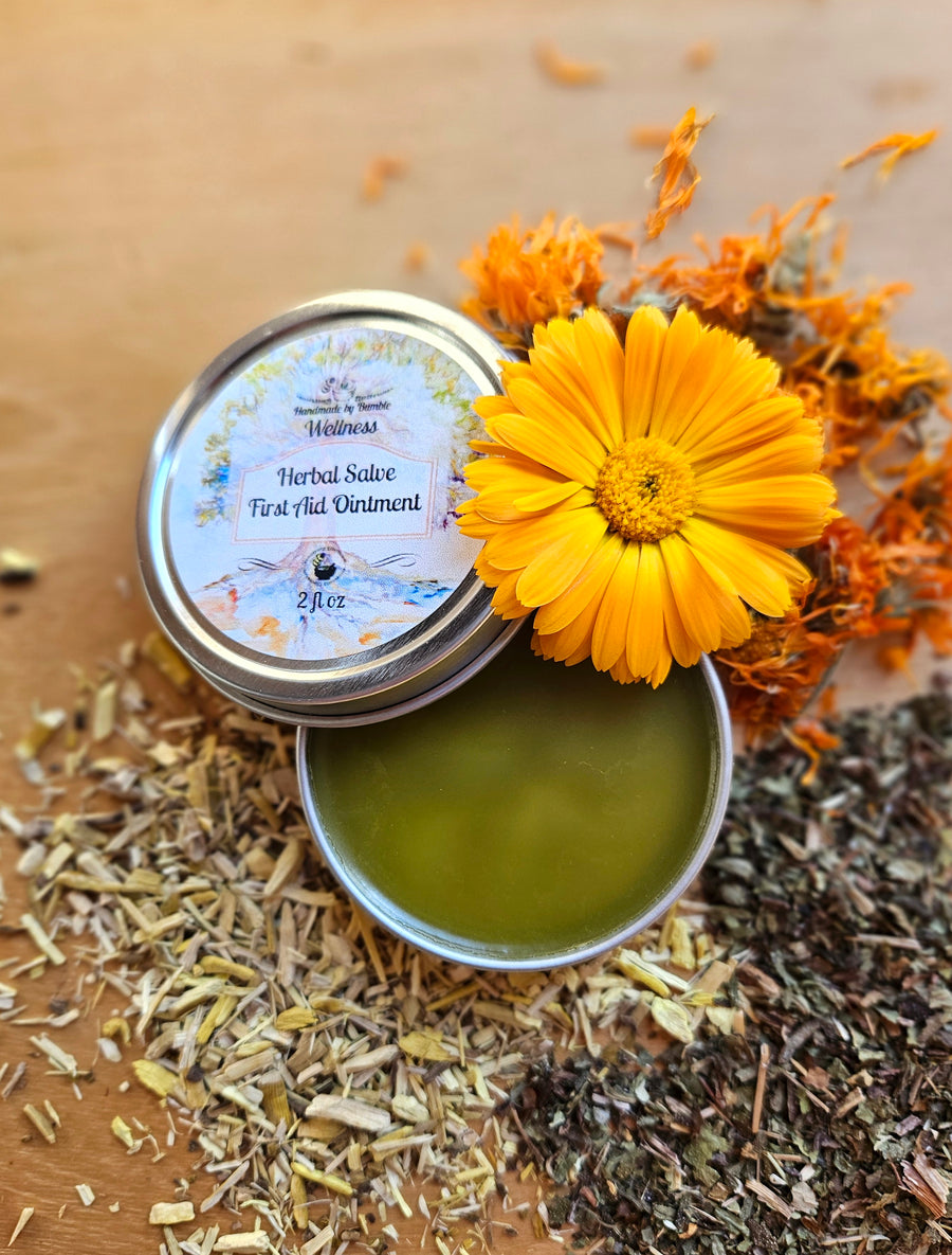 Herbal Salve: First Aid Ointment for Minor Cuts, Scrapes, Eczema and Psorasis