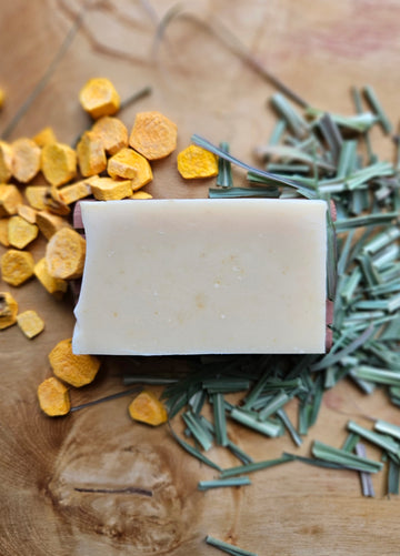 Cold Process Lard Soap: Turmeric, Lemongrass and Honey