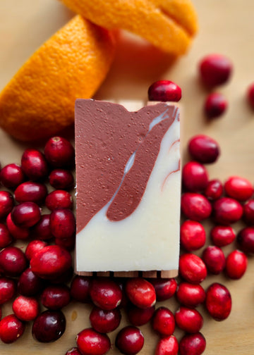Cold Process Lard Soap: Holiday Spirit (Cranberry and Sweet Orange)