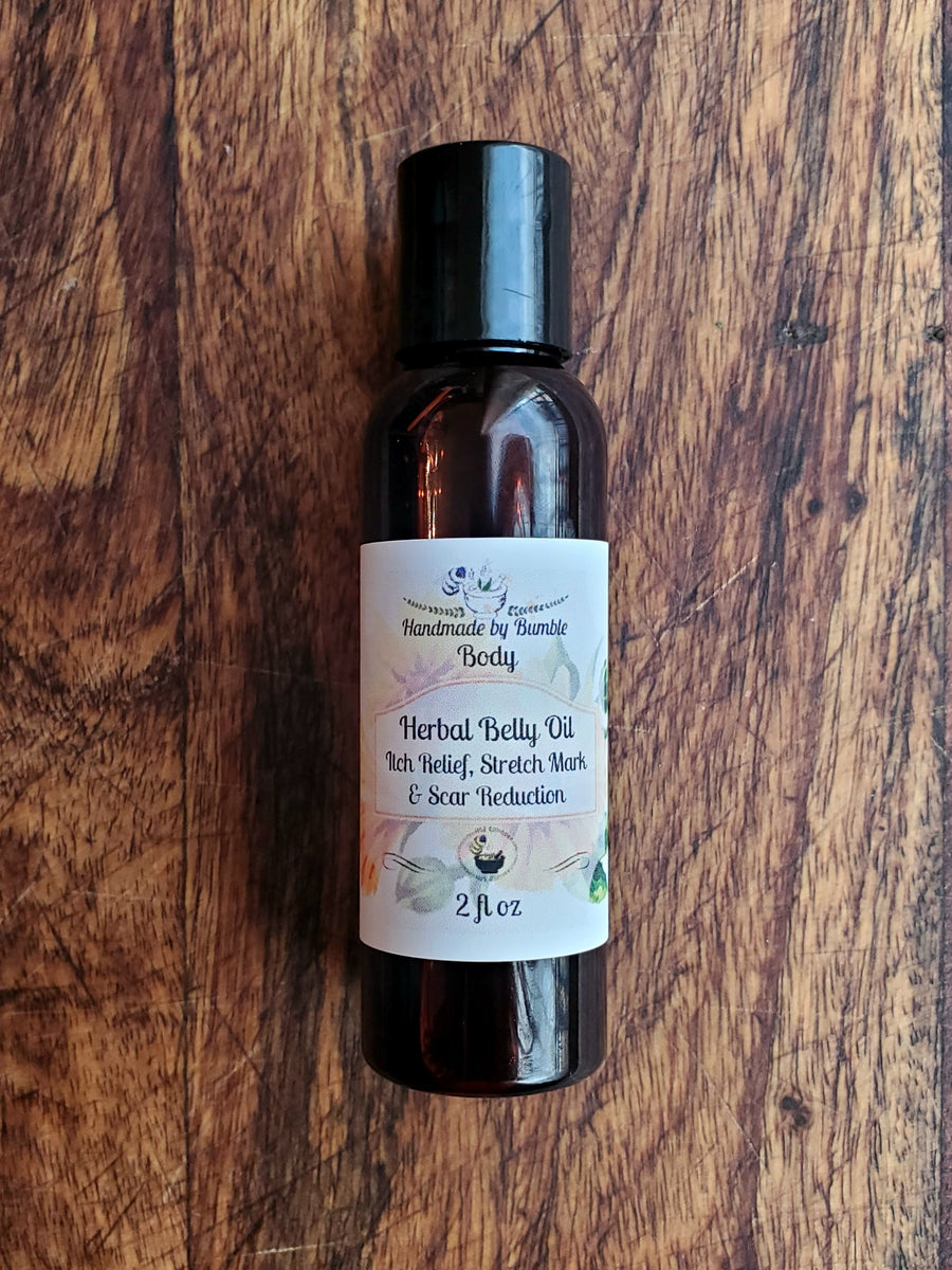 Herbal Belly Oil for Itch Relief, Stretch Mark and Scar Reduction